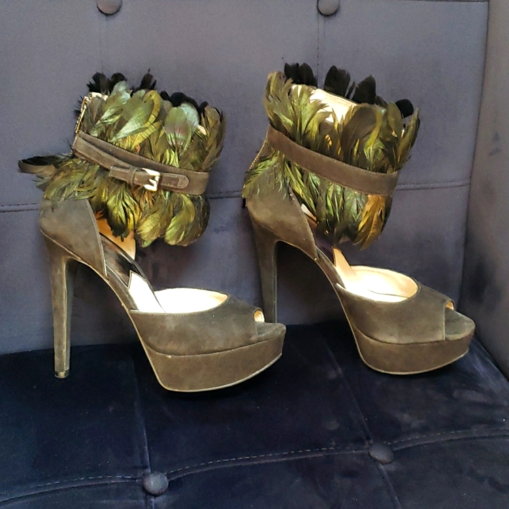 Michael by Michael kors feather embellished heels